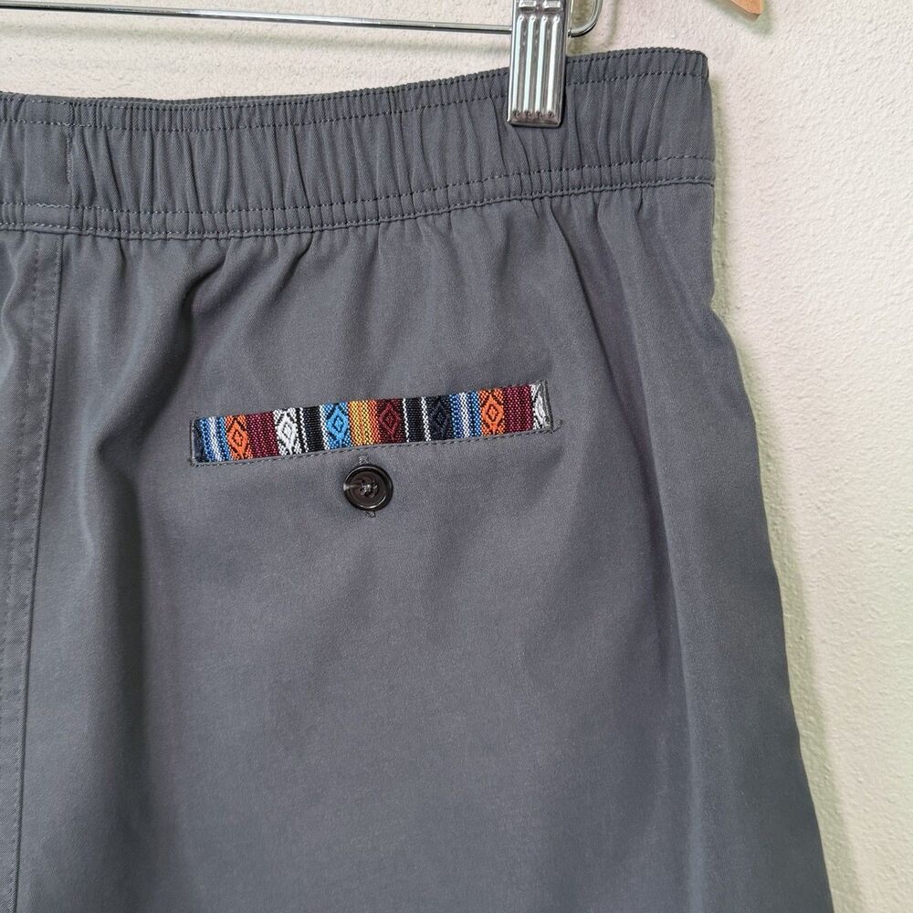 WOWIE Sapien Shorts Mens L Grey Aztec Southwest Trim Drawstring Waist - Picture 7 of 8